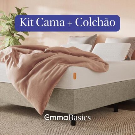 Kit Colchão D28 17 Cm + Cama Box Montável Emma Basics - Solteiro (88x188cm)